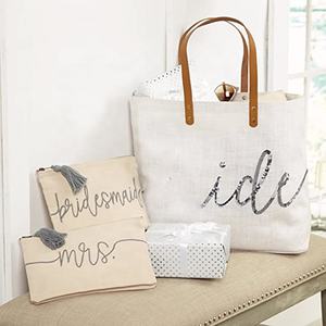 Bolsos de yute de lona de playa de alta calidad para mujer, bolso de mano con logotipo de lona de algodón en blanco, lona con asa de cuero - Product Image 2