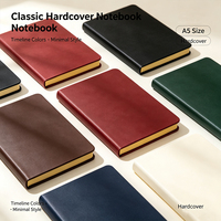 Cuaderno Clásico de Tapa Dura, 180 Páginas Rayadas, Diario Premium para Oficina y Escuela, Cubierta de Imitación Cuero Roja