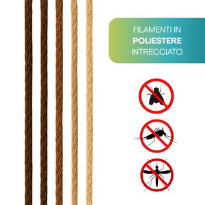 Rideau anti-mouches 125x240 cm avec franges en cordon tressé couleur or - Product Image 3
