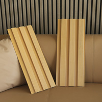 Panel Dinding PVC Beralur Komposit Kayu Plastik ASA Tahan Cuaca, Perawatan Rendah, Co-Extruded, untuk Pelapis Dinding Eksterior