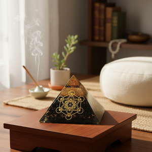 Pyramide d'orgone en shungite de qualité supérieure, faite à la main, écologique, pierre précieuse naturelle pour la méditation et la décoration intérieure, en gros - Product Image 3