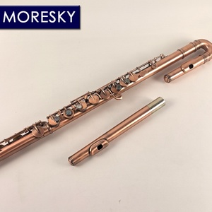 Flûte alto MORESKY 16 trous, clés G, laiton rétro avec deux embouchures - Product Image 4