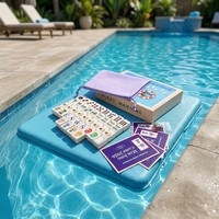 Ensemble de Mahjong flottant Yunduo, Tapis de Mahjong flottant, Tuiles flottantes, 4 dés, Carte d'instructions, Table flottante en mousse EVA pour fête au bord de la piscine