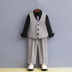 Vente en Gros Gentleman Costumes pour Enfants Garçons Printemps Automne Fleur Robe <span class=keywords><strong>de</strong></span> Mariée Bébé <span class=keywords><strong>Porteur</strong></span> d'Anneau Garçon Costume <span class=keywords><strong>Piano</strong></span> Performance Vêtements - Product Image 5