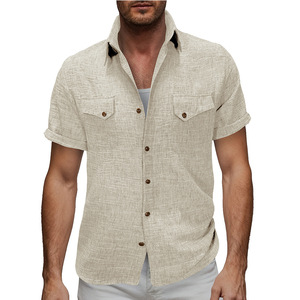 Camisa Casual de Verano para Hombre, Personalizada, con Doble Bolsillo, Estilo Normcore, Transpirable, Semi-planchada - Product Image 5