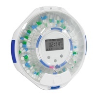 Distributeur de pilules WIFI avec 4 piles AA, rappel sonore et lumière, alerte par application, écologique, pour usage domestique, couvercle transparent, surveillable à distance.
