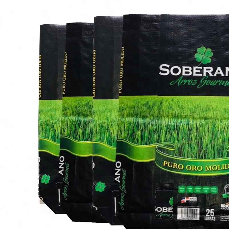 Sacos de fertilizante laminados bopp, 25kg 50kg, sacos de alimentação de estoque