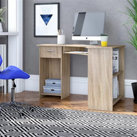 Bureau d'ordinateur de jeu en bois massif en forme de L de 118 cm avec éclairage LED, plateau pour clavier et rangement CPU pour la maison, le bureau et les jeux