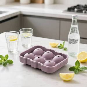 Handmade 6-Slot Sphere Silicone Cube Tray Food-Grade Sustainable <b>Cream</b> Tool Ice <b>Maker</b> Mold - Product Image 1