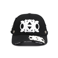 Modehoge kwaliteit trucker pet 6-panel pet groothandel katoen polyester op maat met chenille borduurlogo zwarte trucker pet