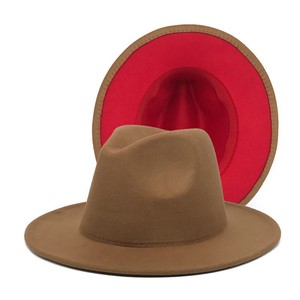 Promocional de alta calidad Otoño y primavera Nuevo poliéster puro de doble cara Sombrero <span class=keywords><strong>Fedora</strong></span> de diferentes colores Sombrero de vaquero - Product Image 1