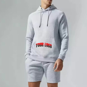 Fashionable Casual Breathable Polyester Cotton Lightweight Comfortable Fit Men Hoodies and Shorts <b>Set</b> New Quality - Product Image 1