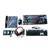 Kit de jeu mécanique 5 en 1 5H1 : clavier, souris, casque, haut-parleurs, tapis de souris, filaire USB, RGB, 6000 DPI, ensemble pour PC gamer de bureau