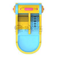 Toboggan aquatique gonflable Wolong personnalisable en PVC de 0,55 mm en forme de casque audio, 9x4,5 m, avec piscine intégrée pour divertissement extérieur