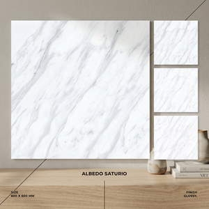 Cream Porcelanato Marble Effect Porcelain Tiles 600x600mm Glossy Interior Floor Ceramic - Product Image 3