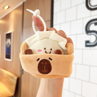 Porte-clés en peluche Capybara Dumpling, poupée en peluche douce et mignonne de dessin animé, pendentif de sac, décoration créative pour sac à dos, cadeau pour enfants et amis