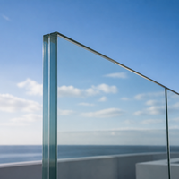 Clôture de balcon sans cadre en verre 10+1.52+10mm 21.52mm Verre de sécurité trempé stratifié pour décoration de mur-rideau extérieur