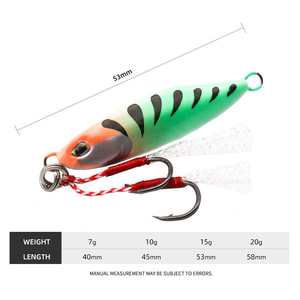 Leurre de pêche transfrontalier SNEDA, jig en métal lourd coulant, appât dur, hameçons triples, luminescent dans l'obscurité, pour maquereau, poisson ruban, pêche en mer profonde, bateau - Product Image 2