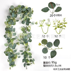 Guirlande artificielle en eucalyptus, en plastique vert, faite à la main, pour mariage, décoration murale, décoration florale réaliste - Product Image 4