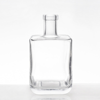 Bouteille en verre personnalisée de haute qualité pour spiritueux (ron, vodka, gin) de 375 ml, 500 ml, 700 ml, 750 ml avec bouchon en liège