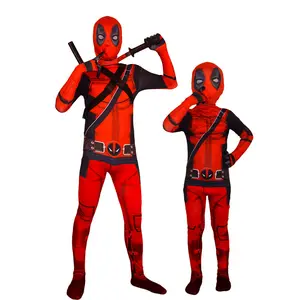 Unisex Kids Adults 3D Style Superhero Bodysuit Halloween Cosplay Costumes for Men and Children