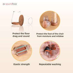 Soundbox 16 pièces coussinets élastiques en silicone <span class=keywords><strong>feutre</strong></span> bruit réduire <span class=keywords><strong>chaise</strong></span> jambières ensemble protecteurs de sol en bois dur housses de <span class=keywords><strong>chaise</strong></span> jambe - Product Image 3