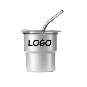 Mignonne tasse à expresso isotherme personnalisée en acier inoxydable de 300 ml avec paille pour le camping en plein air - Product Image 2
