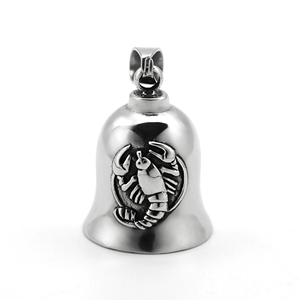 Cloche de moto vintage en acier inoxydable plaqué argent, avec logo personnalisé, couleur Lady Rider Gremlin <span class=keywords><strong>Bell</strong></span> Punk, porte-bonheur - Product Image 2