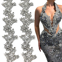 WHD-138 Nouveauté : Applique en strass de cristal pour ceintures de mariée, accessoires de robe de mariée et de bal pour femmes, applique en strass