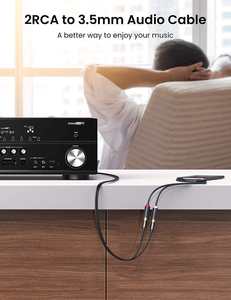 Câble audio stéréo UGREEN 3,5 mm mâle vers 2 RCA femelle, adaptateur en Y plaqué or, rouge et blanc, pour casque - Product Image 2