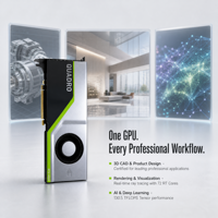 Carte graphique professionnelle RTX 6000 24 Go GDDR6, 4608 cœurs CUDA, 72 cœurs RT, PCIe 3.0 X16 pour le rendu 3D et les stations de travail IA