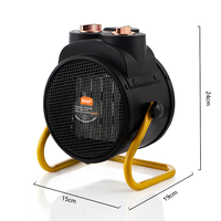 Ventilateur chauffant portable 2000W à faible bruit avec protection contre la surchauffe, chauffage rapide pour la maison, l'atelier, le bureau, le garage R.1408