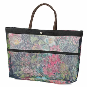 Sac fourre-tout pour femmes, poignée fleurie, sac en maille, écologique, réutilisable, sac fourre-tout pour femmes - Product Image 6