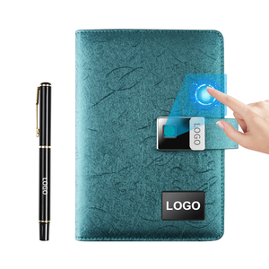 Tùy chỉnh sang trọng khóa vân tay bảo vệ sự riêng tư A5 máy tính xách tay có thể thay thế giấy Nhật ký da thông minh máy tính xách tay văn phòng phẩm Bộ Quà Tặng - Product Image 1