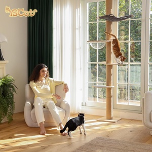 Luxury Eco-Friendly Simple Large <strong>Cat</strong> Tree Tower Wood Floor-to-Ceiling <strong>Climbing</strong> Scratcher Condo <strong>Furniture</strong> Scratch <strong>Post</strong> Packed - Product Image 3