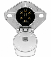 Connecteur électrique métallique rond robuste à 7 broches pour remorque, 12V 24V, pièces pour camions et semi-remorques
