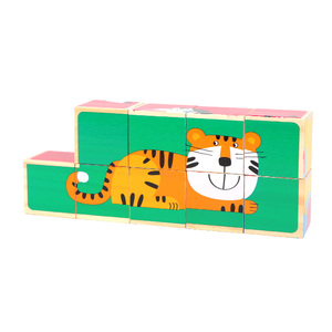 Mainan Pendidikan Anak, 9 Buah Mainan Pendidikan Anak-anak Blok Kubus 3d Puzzle Kayu - Product Image 3