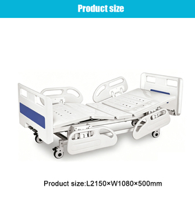 Lit d'hôpital manuel à 2 fonctions réglables avec tête <span class=keywords><strong>de</strong></span> lit en ABS, roulettes silencieuses, capacité <span class=keywords><strong>de</strong></span> charge <span class=keywords><strong>de</strong></span> 250 kg pour les soins aux patients à domicile ou à l'hôpital - Product Image 4