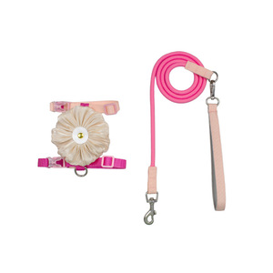 New floral lace-trimmed pet harness, cat and small <b>dog</b> <b>leash</b>, tank top style <b>dog</b> walker. - Product Image 4