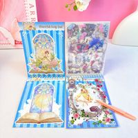 Livre d'autocollants en papier pour scènes de dessins animés Wonderland, autocollants PET de scènes de contes de fées et de princesses, pour journalisation immersive DIY