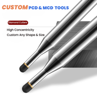 Fraise diamantée PCD de haute précision pour routeur CNC, outil de coupe pour aluminium, graphite, CFRP, cuivre, OEM, ODM, fraise PCD, coupeur PCD