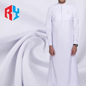 Polyester Abaya Fabric Spun Polyester Muslim Thobe Clothing Fabric Hot Sale High Quality Newest Wholesale Custom Color Tear-resistant 48*150D Woven