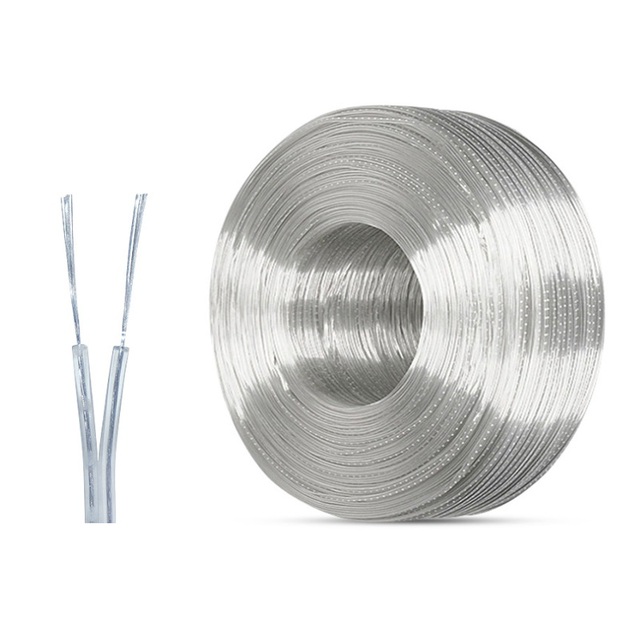 18 20 22 24 26 28Awg 2468 Cable DC Twins Wire 2 Core Flex Solid Transparent LED Wire