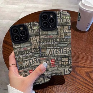 Mix Color News Letter Printing TPU Housse de téléphone portable en cuir artificiel pour <span class=keywords><strong>Iphone</strong></span> 8 X Xr Xs 11 12 13 14 15 16 17 Pro Max - Product Image 2
