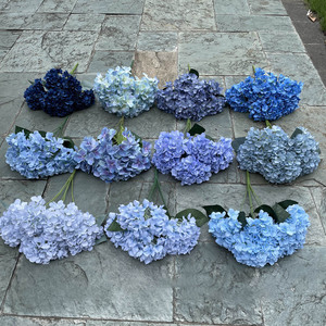 Bouquets de roses artificielles en soie pour décoration de mariage, roses bleues, bouquets d'hortensias, fleurs artificielles en gros - Product Image 3
