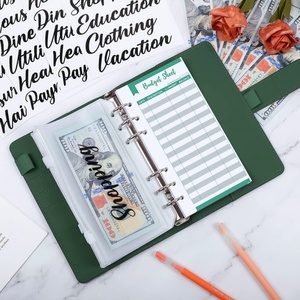 Portafoglio in Pelle con 6 Anelli A6, Buste per Contanti, Pianificatore di Budget Personalizzato, Libro per Risparmiare Denaro per Donne - Product Image 2