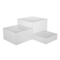 Glänzend Weißer Buffet-Würfel-Präsentationsständer, Stapelbare Podeste, Lebensmittel-Präsentationsbox, Acryl-Lebensmittelständer
