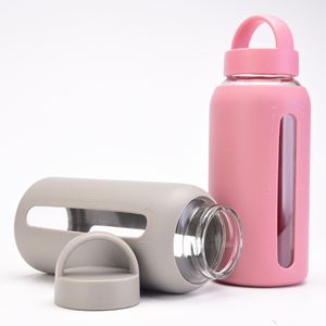 Wholesale Customize BPA Free Borosilicate Glass Drinking Water <b>Bottle</b> Silicone Sleeve 800ml Leak-Proof for Motivational Sports - Product Image 6