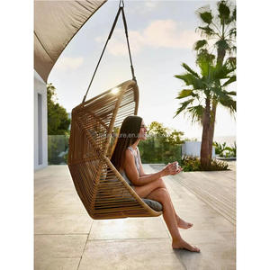 Cesta Colgante de Ratán Estilo Europeo Personalizada, Columpio para Exteriores, Jardín, Patio, Villa, Hotel, Muebles, Nido de Pájaro, Columpio Individual - Product Image 1