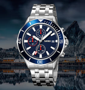 Montre à quartz avec logo personnalisé pour hommes, style professionnel, bracelet en acier inoxydable, boîtier en alliage étanche de 22mm, petit trois aiguilles à la mode - Product Image 2